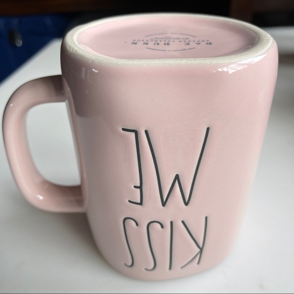 Rae Dunn Ceramic Pink Coffee Mug Kiss Me 16 Oz - Picture 8 of 10